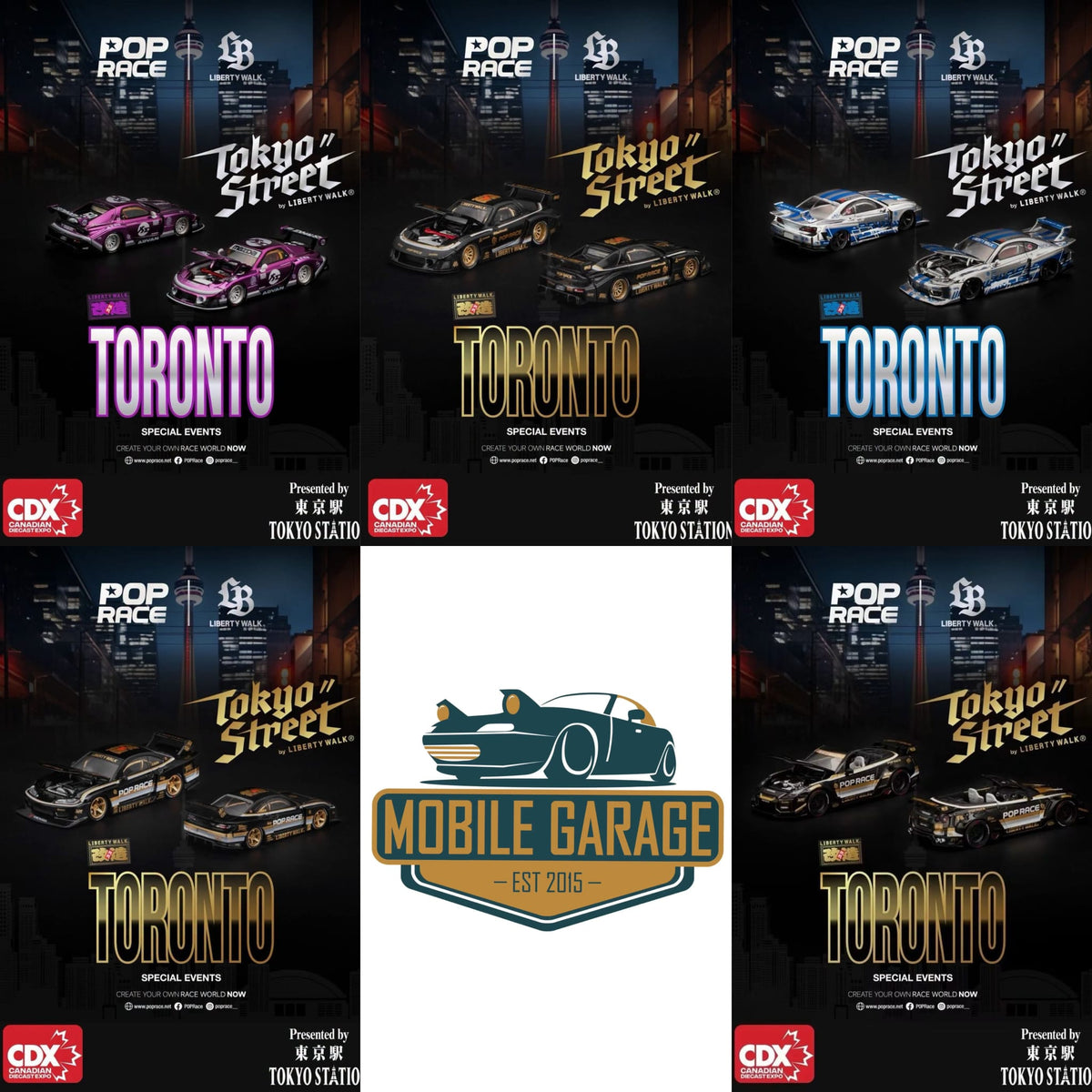 Pop Race Tokyo Street Liberty Walk Toronto CDX Special Event Exclusive bundle set