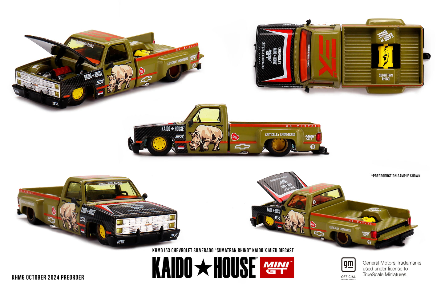 Mini GT Mini GT x Kaido House x MIZU Diecast #153 Chevrolet Silverado “Sumatran Rhino”
