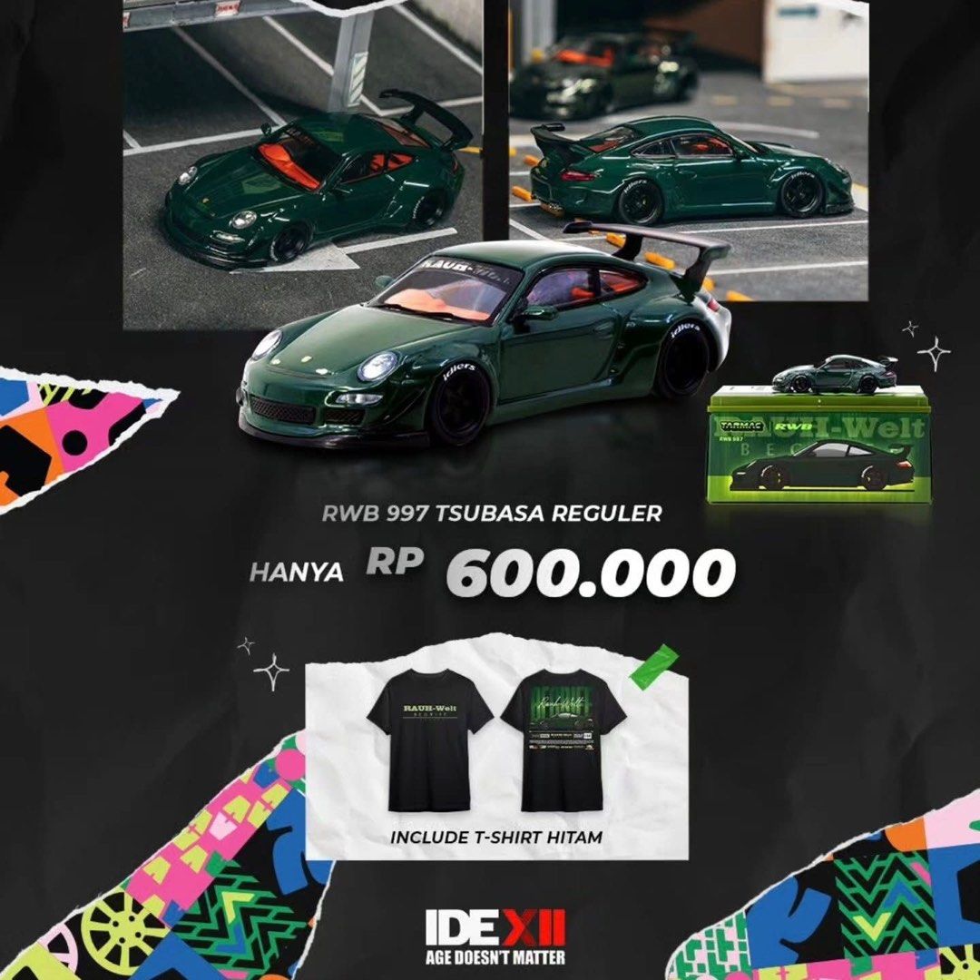 Tarmac Works x IDE XII RWB 997 Tsubasa Reguler 1:64 Diecast Green