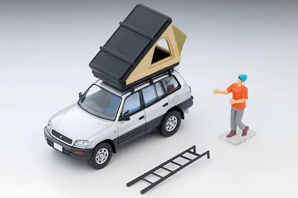 Tomica Limited Vintage Neo LV-N354c Toyota RAV4J V (silver) with tent