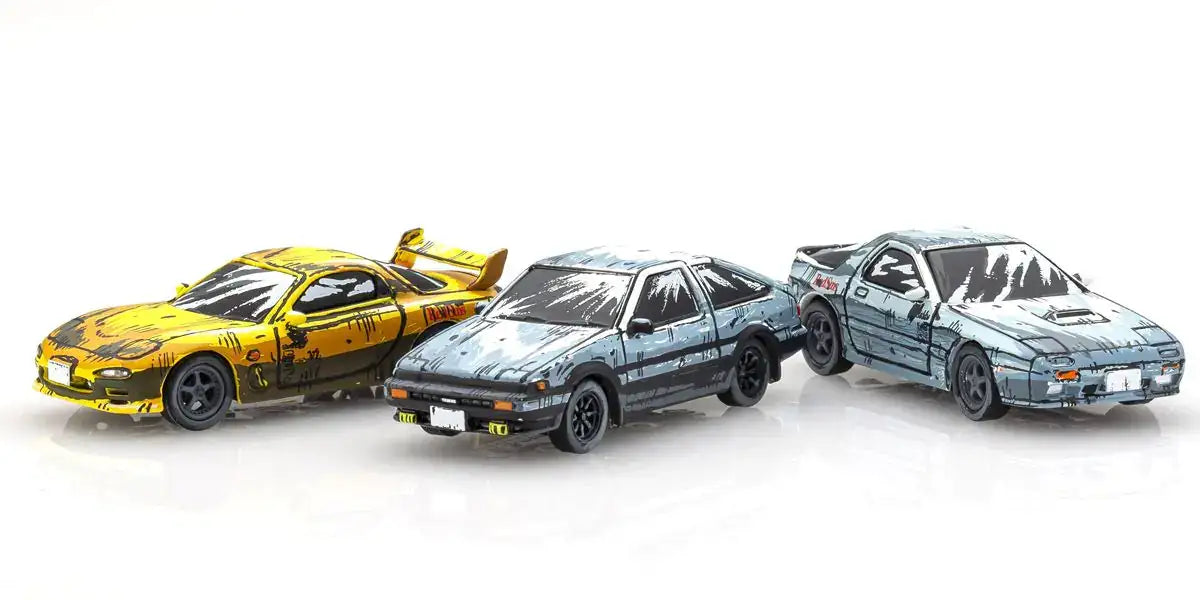 Kyosho Original 1:64 Scale Initial D Cartoon Version 3-Car Set (AE86/FD3S/FC3S)