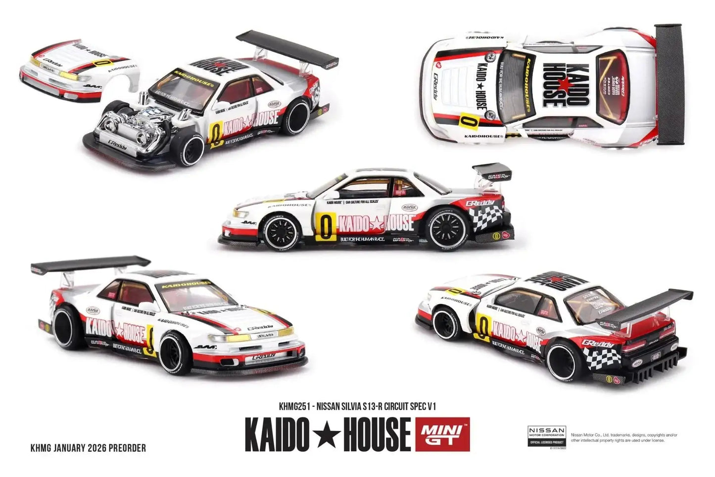 Mini GT Mini GT x Kaido House #251 Nissan Silvia S13-R Circuit Spec V1