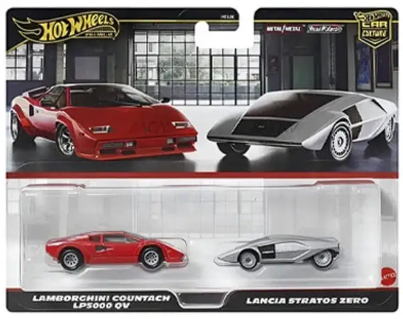 2025 Hot Wheels Premium Car Culture 2-pack HBL96-953R Lancia Stratos Zero & Lamborghini Countach LP5000 QV