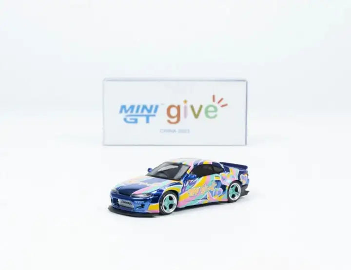 Mini GT MiniGT #633 CHINA GIVE 2023 exclusive Nissan Silvia S15 Rocket Bunny Chrome Blue (#MGT00633)