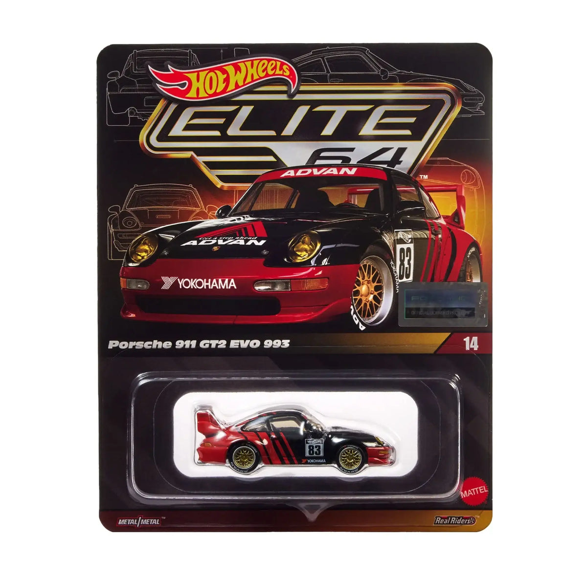Hot Wheels HWC Elite64 Series Porsche 911 GT2 EVO 993 Advan