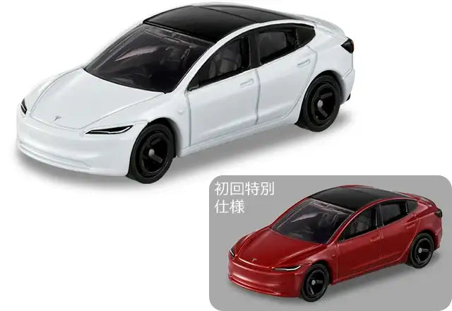 Takara Tomy Tomica 2024 DEC #98 Tesla Model 3 set of 2