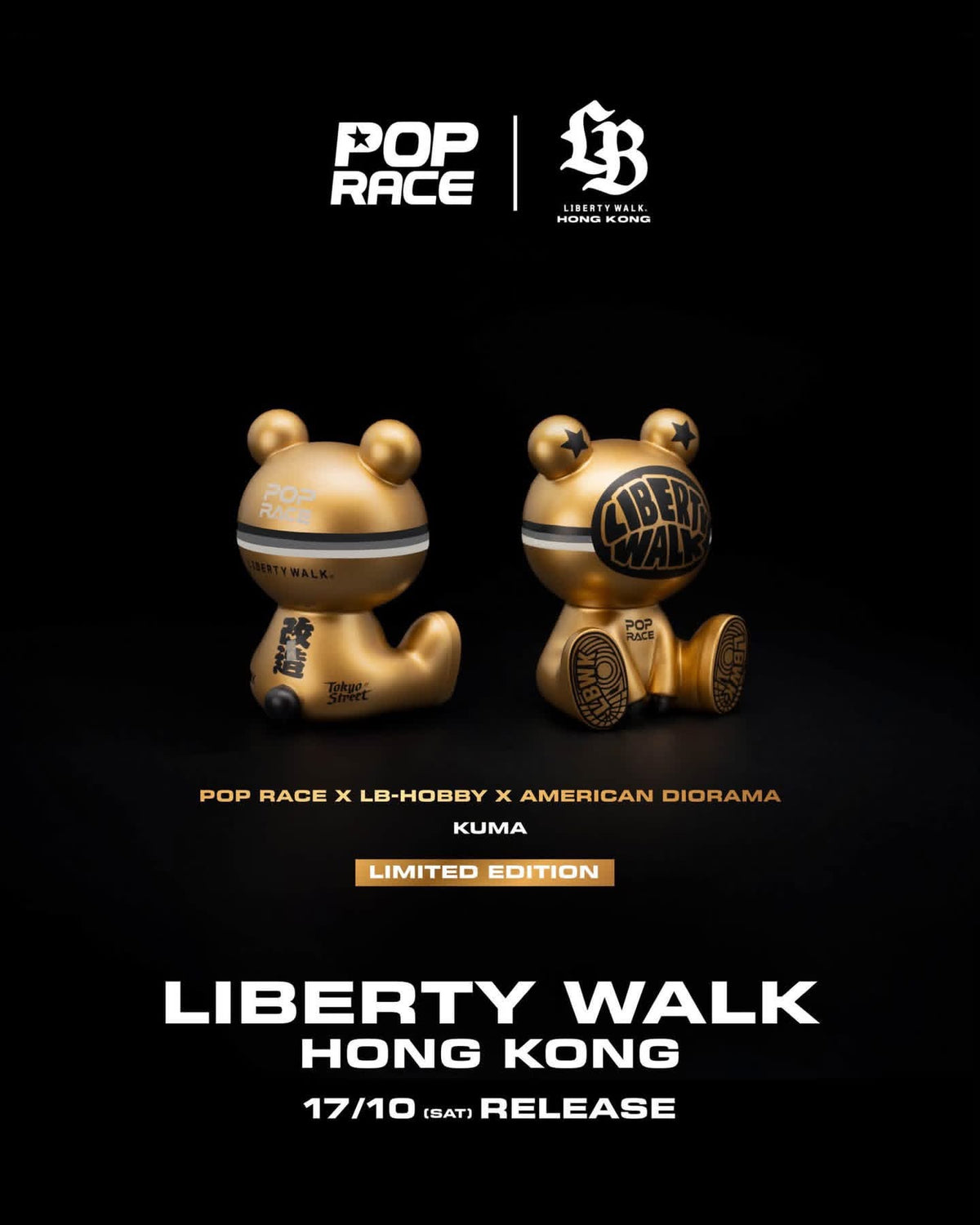 POP RACE X Liberty Walk Hong Kong Gold Limited Edition – KUMA, LB-Super Silhouette 15 & RX7