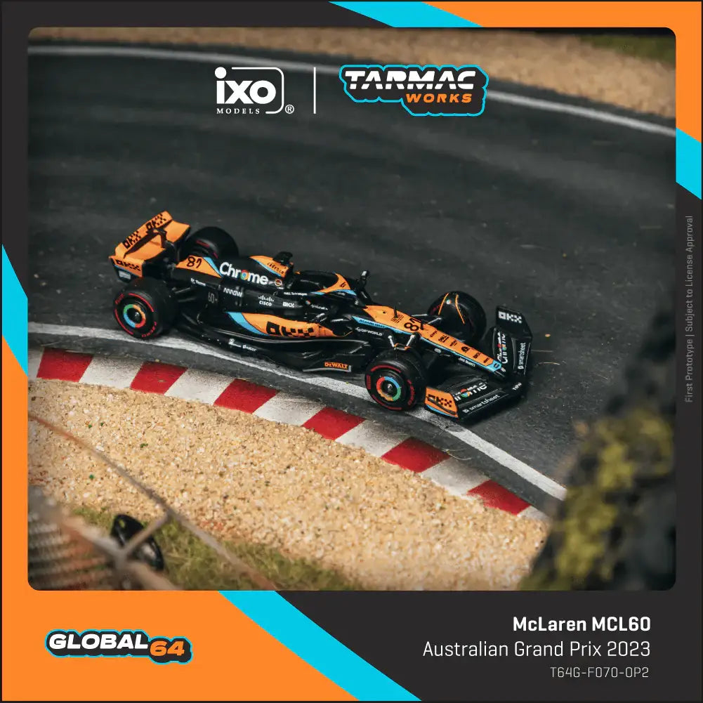 Tarmac Works 1:64 Scale McLaren MCL60 Australian Grand Prix 2023 Oscar Piastri