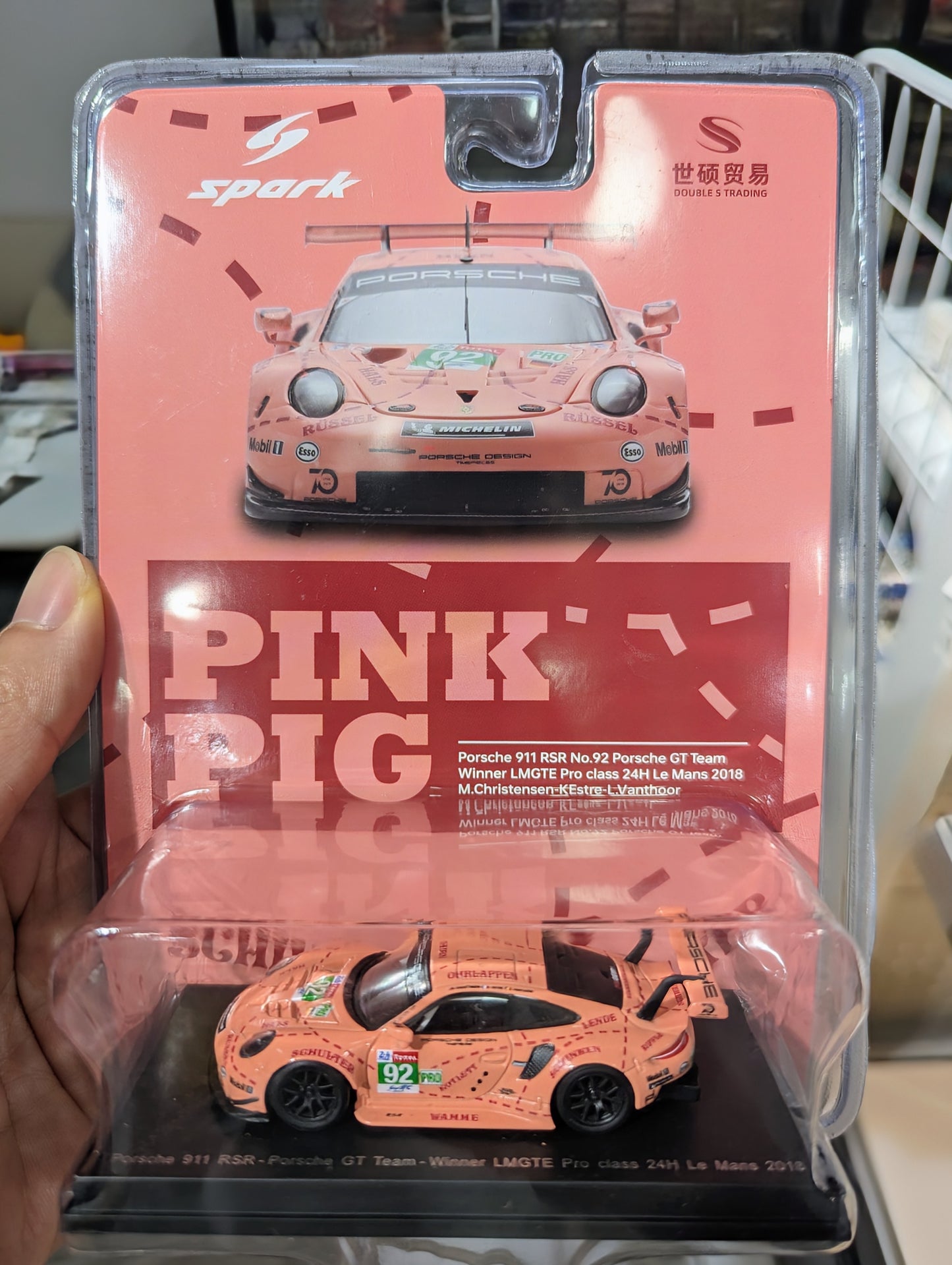 Sparky x APA XPO 1/64 Porsche 911 RSR No.92 Pink Pig Le Mans 2018