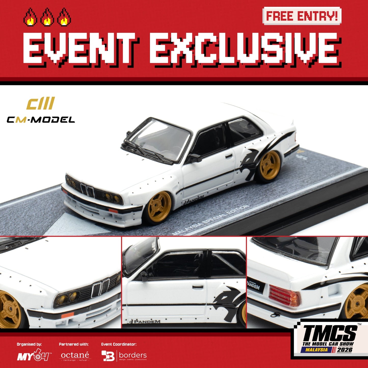 CM-Model BMW E30 M3 Pandem Malaysia Special Edition (TMCS 2026 Event Exclusive)