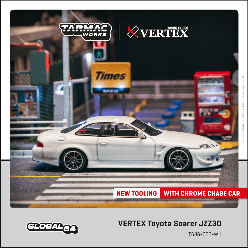 Tarmac Works 1:64 Scale VERTEX Toyota Soarer JZZ30 White