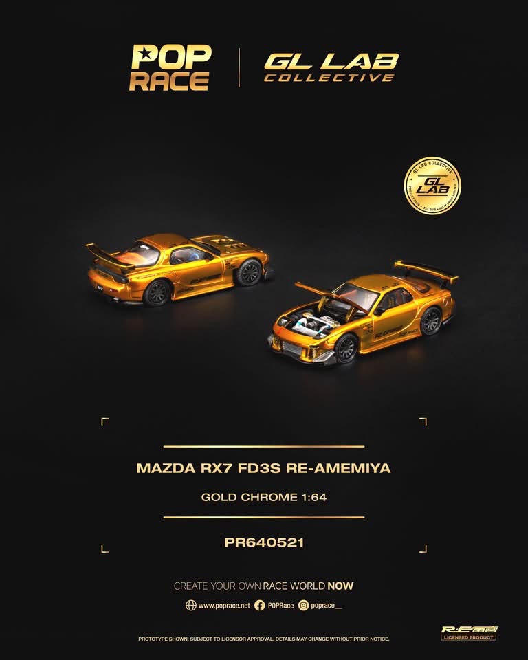 POP RACE X SGT PR640521 Mazda RX-7 FD3S RE-Amemiya Gold Chrome GL LAB Collective