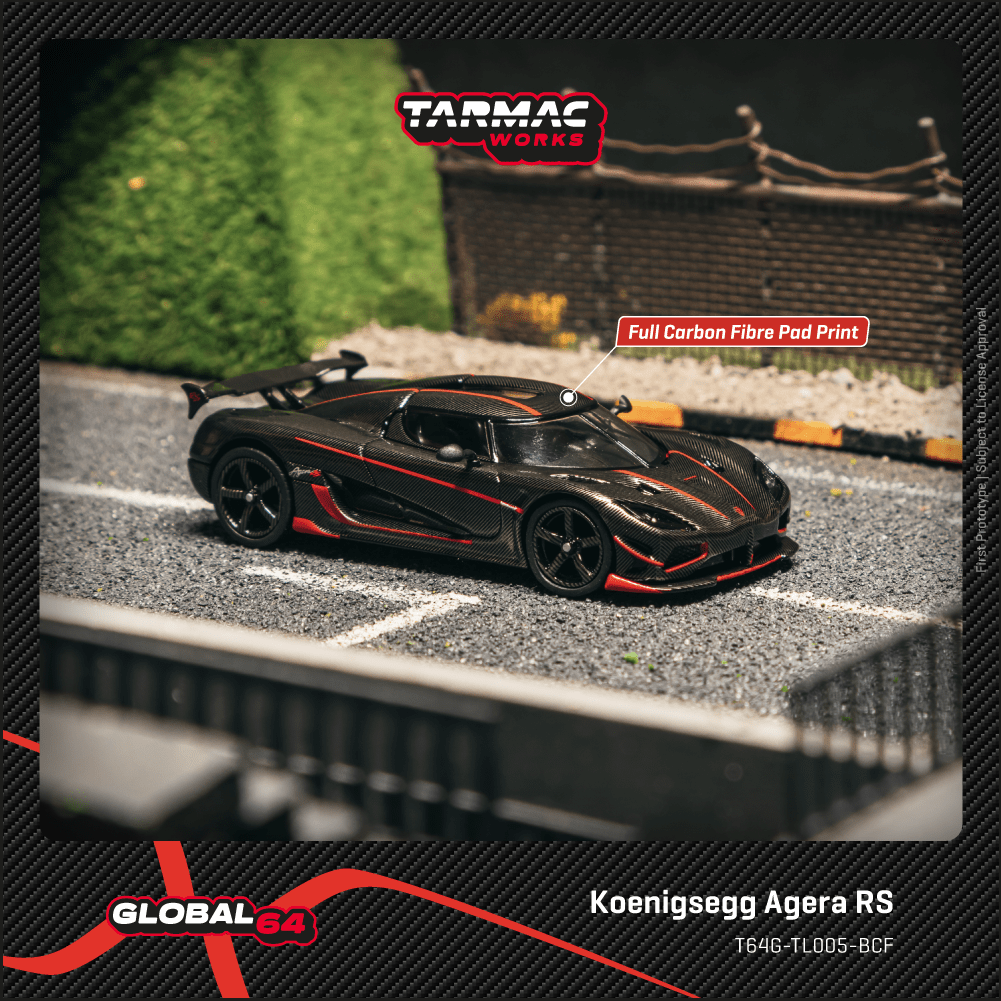 Tarmac Works 1:64 Koenigsegg Agera RS Black Carbon Fiber Red Tarmac Works 1:64 Koenigsegg Agera RS Black Carbon Fiber Red