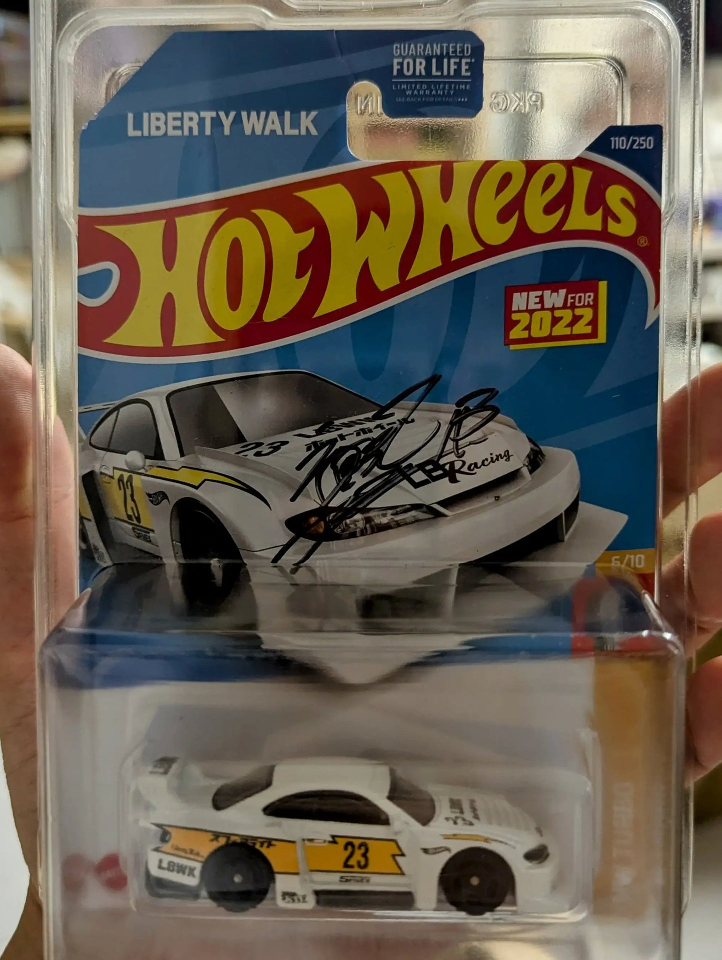 Mattel Hot Wheels 2022 Super Silhouette Nissan S15 SILVIA #23 White With CEO signature