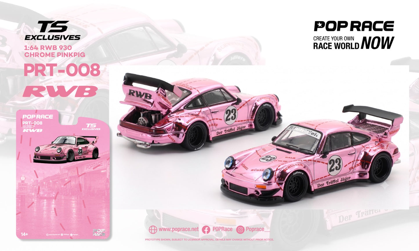 Pop Race PRT-008 RWB 930 Chrome Pink Pig (TS Exclusives)