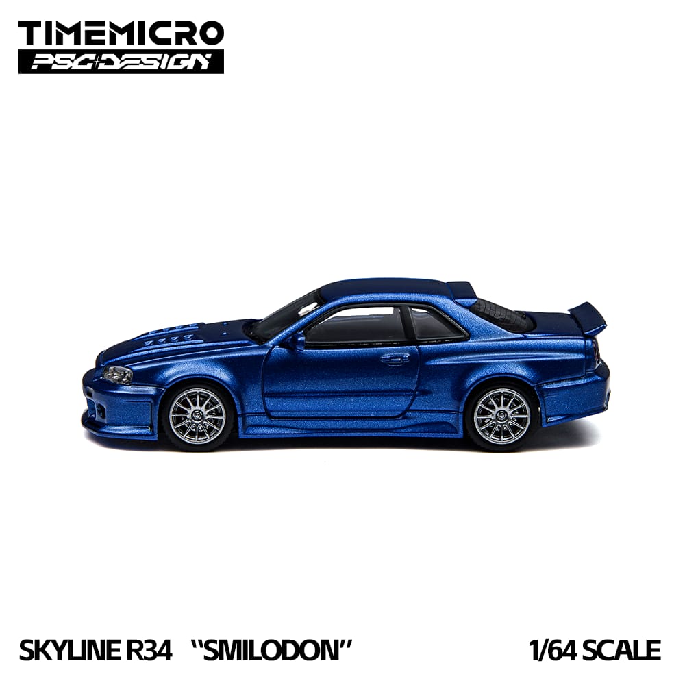 Time Micro x PSG Design Skyline R34 Smilodon Blue - Side View