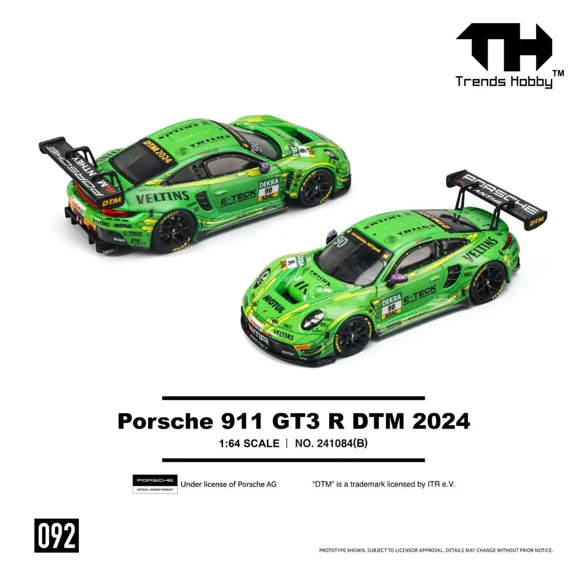Trends Hobby Trends Hobby 1:64 Porsche 911 GT3 R DTM 2024 - Green #90