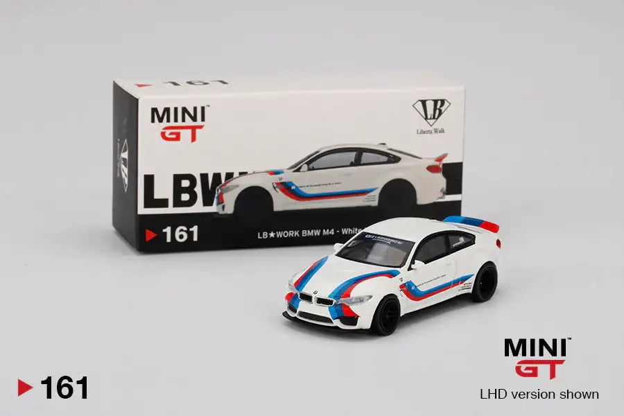 Mini GT MINI GT #161 LB★WORKS BMW M4 White W/ M Stripe