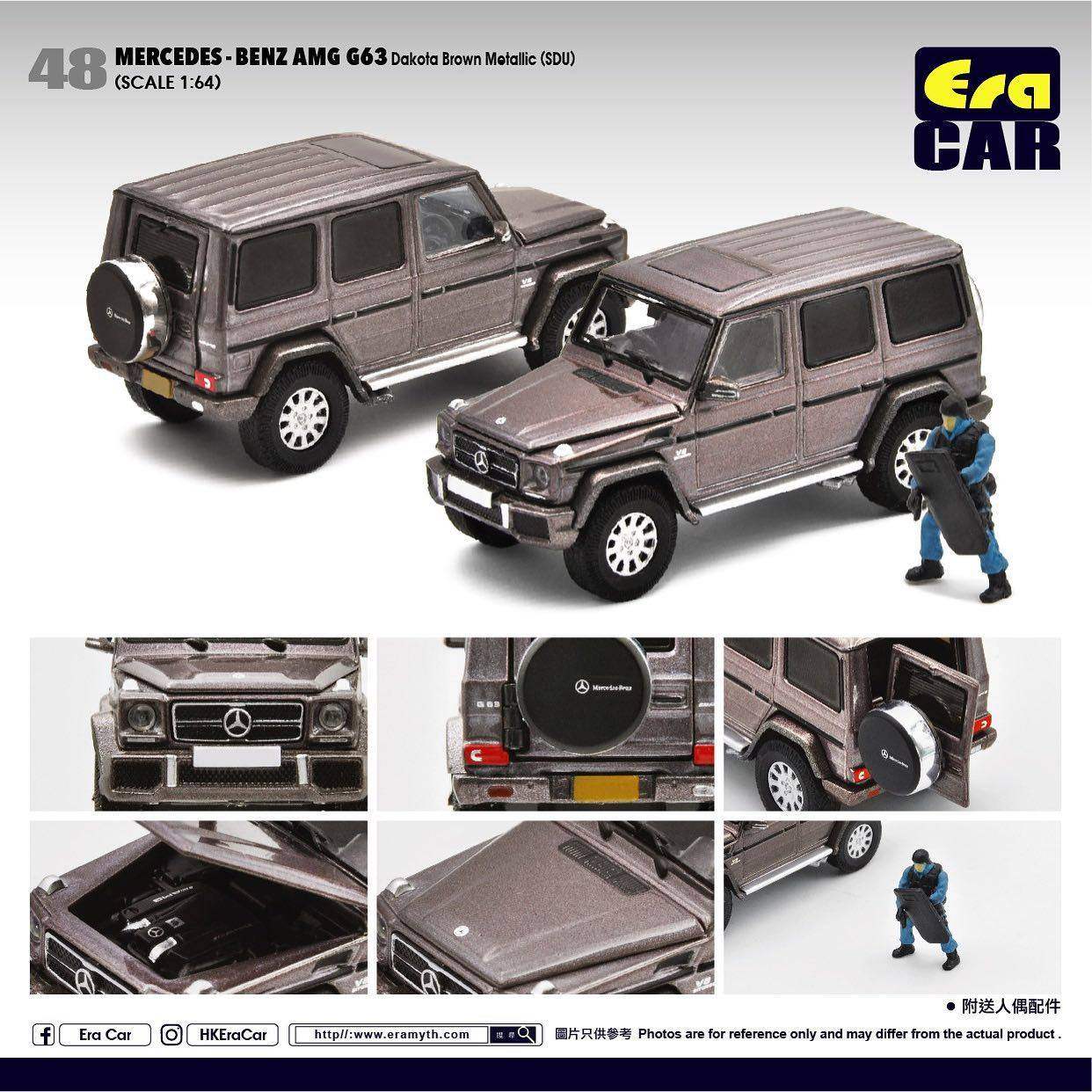 Era Car Era Car #48 Mercedes-Benz G63 AMG Scale 1:64 Dakota Brown Metallic with SWAT