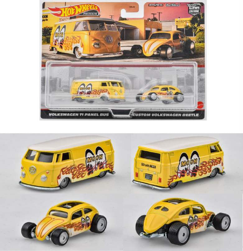 Hot Wheels moon eyes Volkswagen T1 Beetle 2 Pack Set