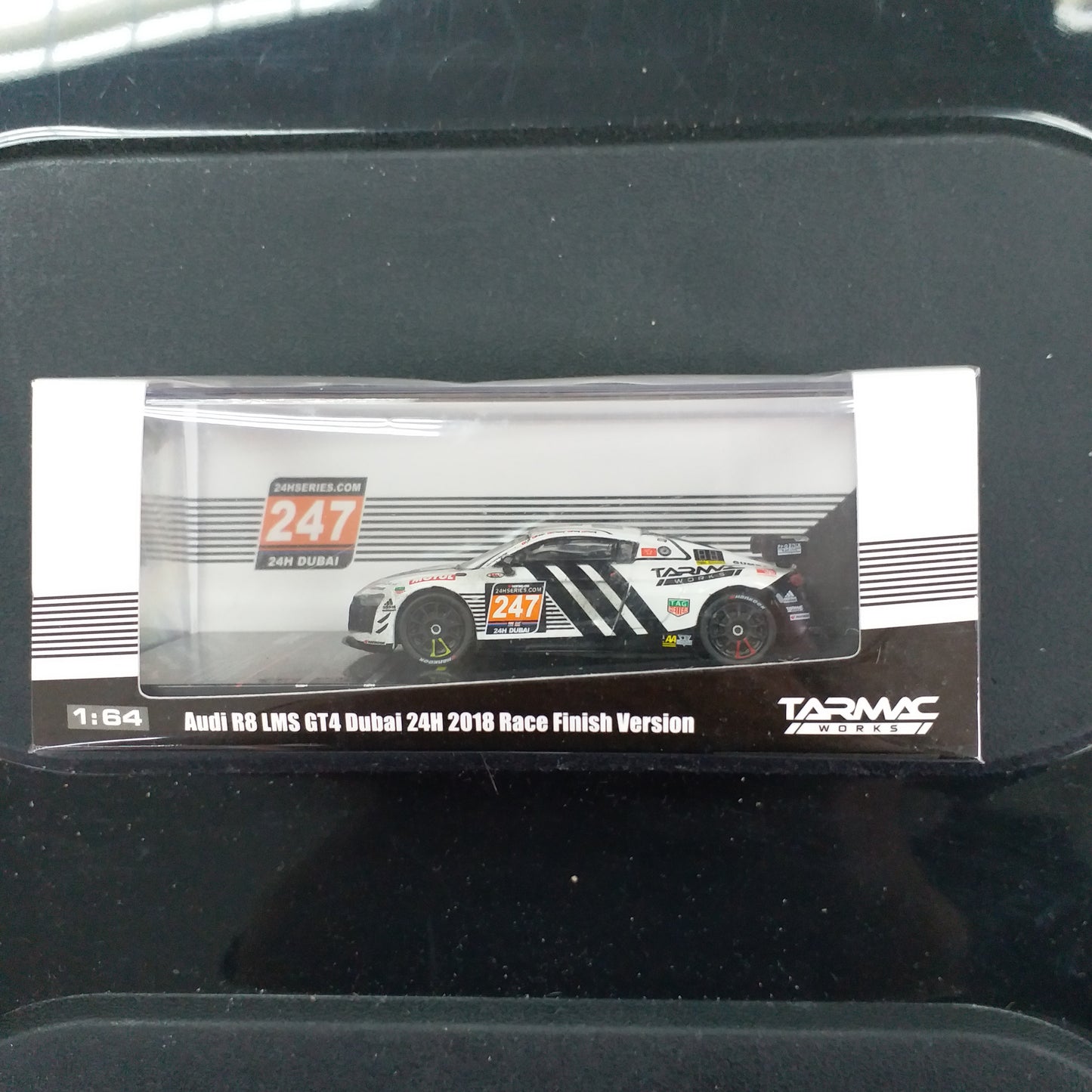 Tarmac Works 1:64 Audi R8 LMS GT4 Dubai 24H 2018 Race Finish Version