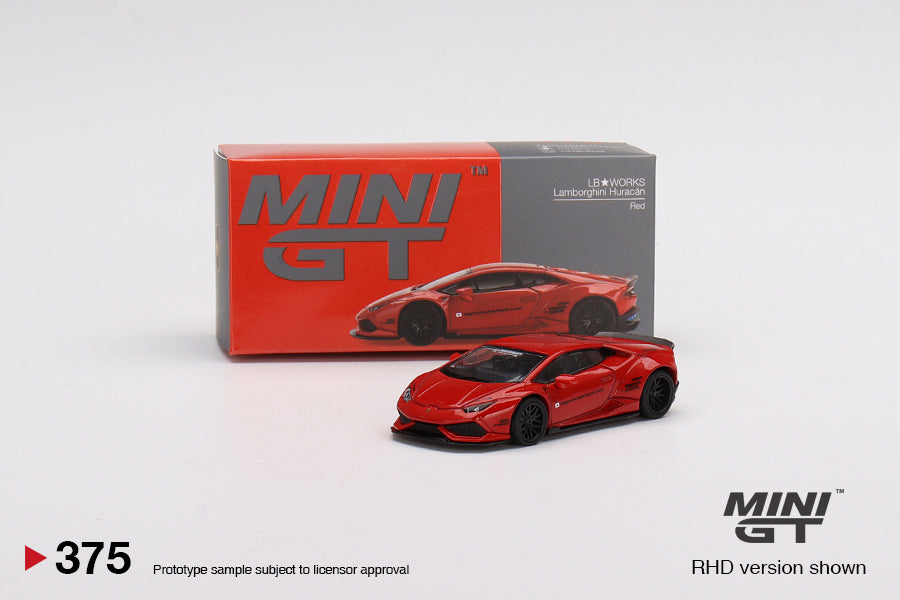 MINI GT #375 LB WORKS Lamborghini Huracan ver. 2 Red