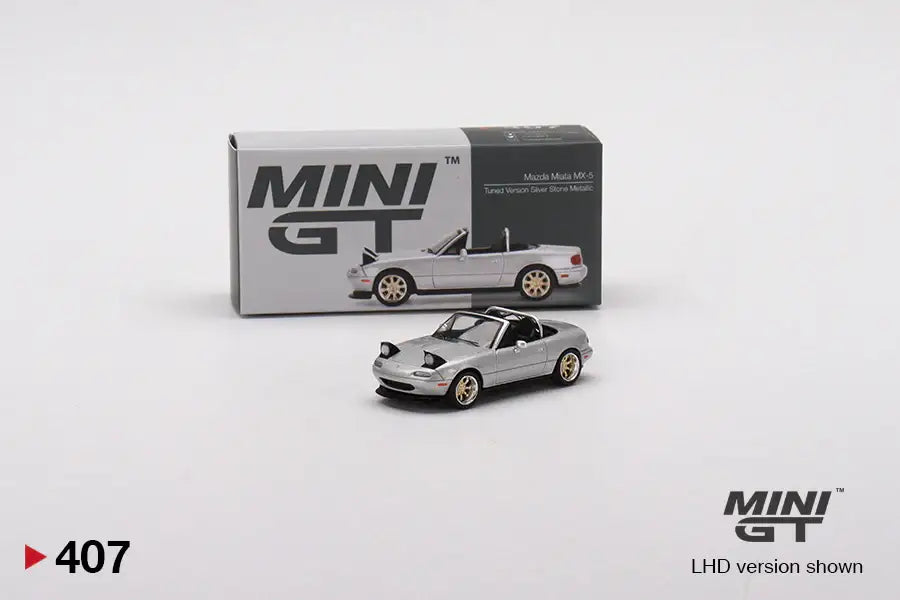 Mini GT Mini GT #407 Mazda Miata MX-5 Tuned Version Silver Stone Metallic