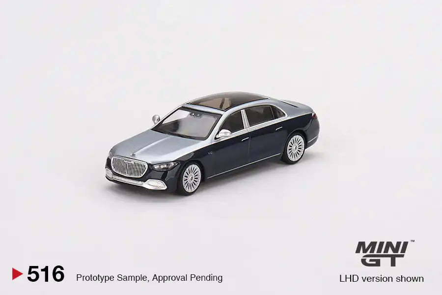Mini GT Mini GT #516 Mercedes-Maybach S680 Cirrus Silver / Nautical Blue Metallic