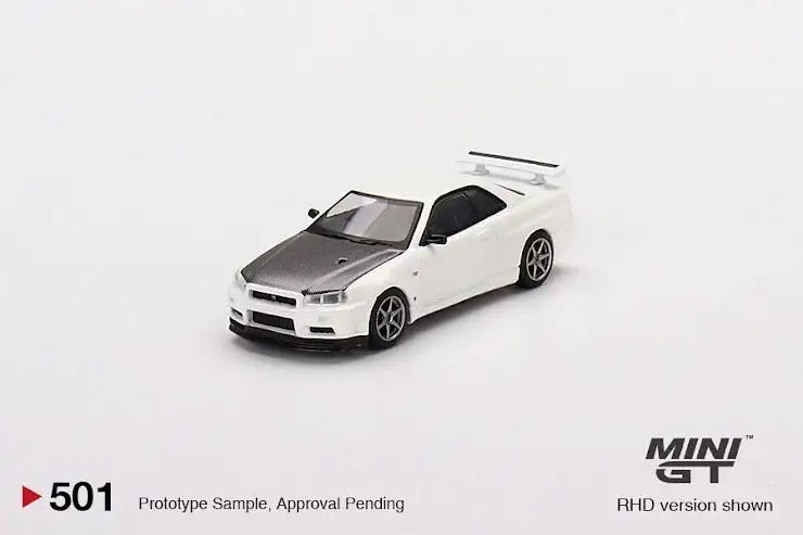 Mini GT Mini GT #501 Nissan Skyline GT-R (R34) V-Spec II N1 White