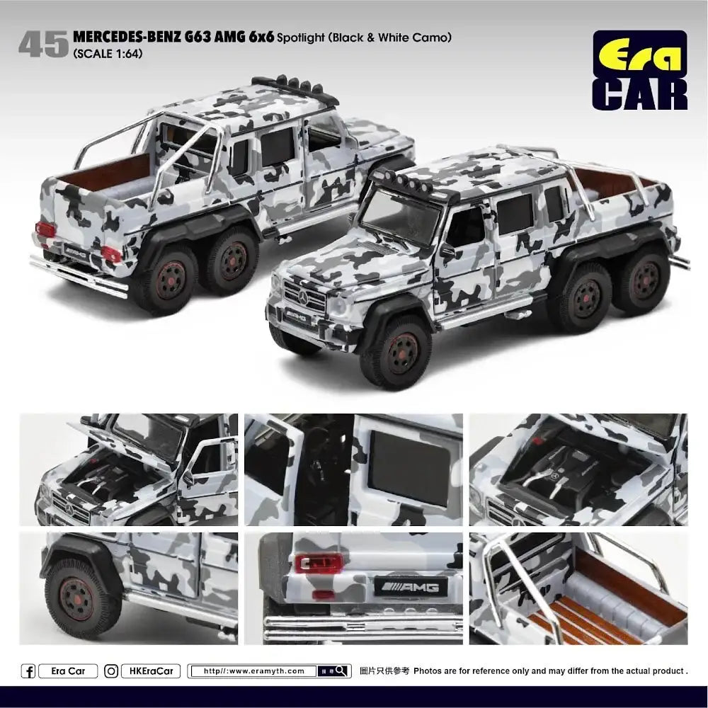 Era Car Era Car #45 Mercedes-Benz G63 AMG6X6 Black & White Camo Scale 1:64