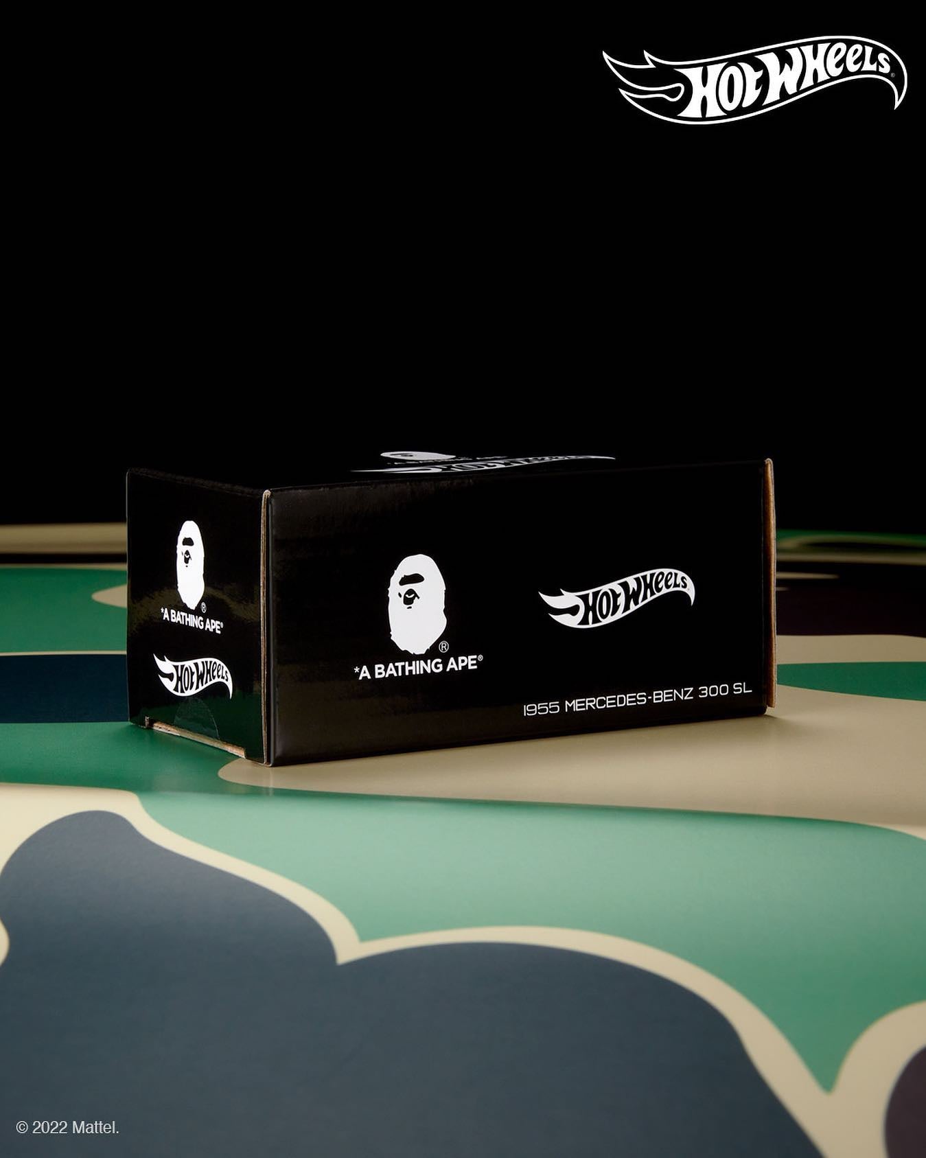 In Hand!!! BAPE x Hot Wheels RLC 1955 Mercedes Benz 300SL King of The Camo Jungle Hotwheels