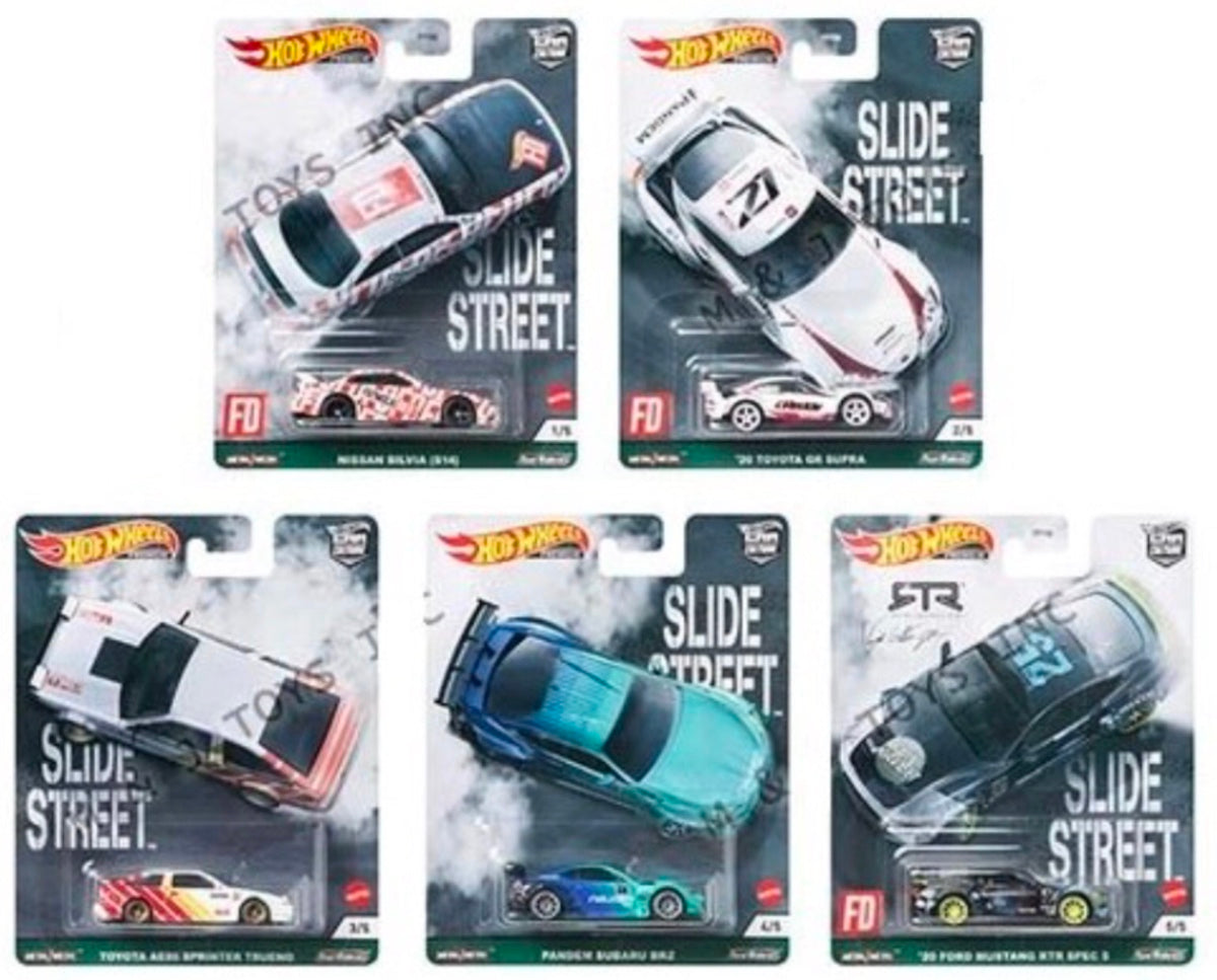 Hot Wheels Car Culture FPY86-957E Slide Street Set of 5
