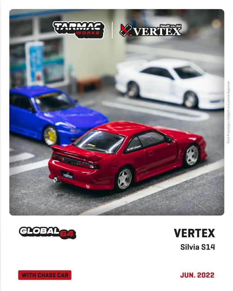 Tarmac Works x VERTEX Nissan Silvia S14 Red Metallic