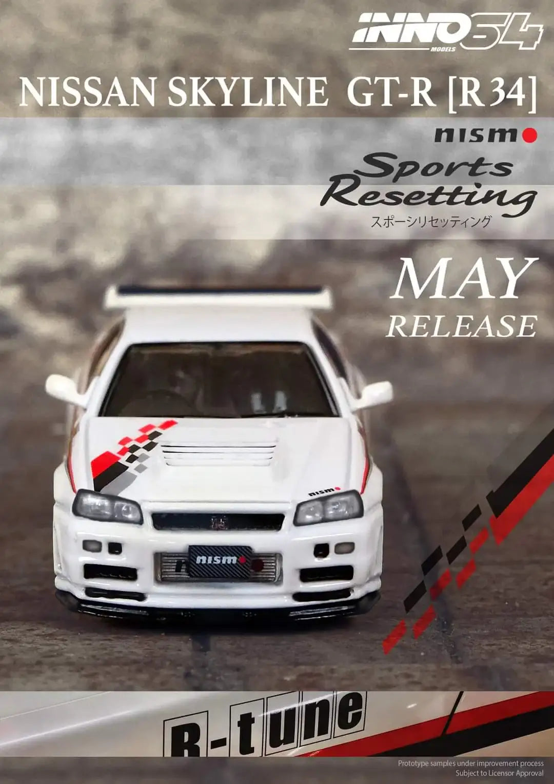 INNO64 1/64 NISSAN SKYLINE GT-R (R34) NISMO Sports Resetting