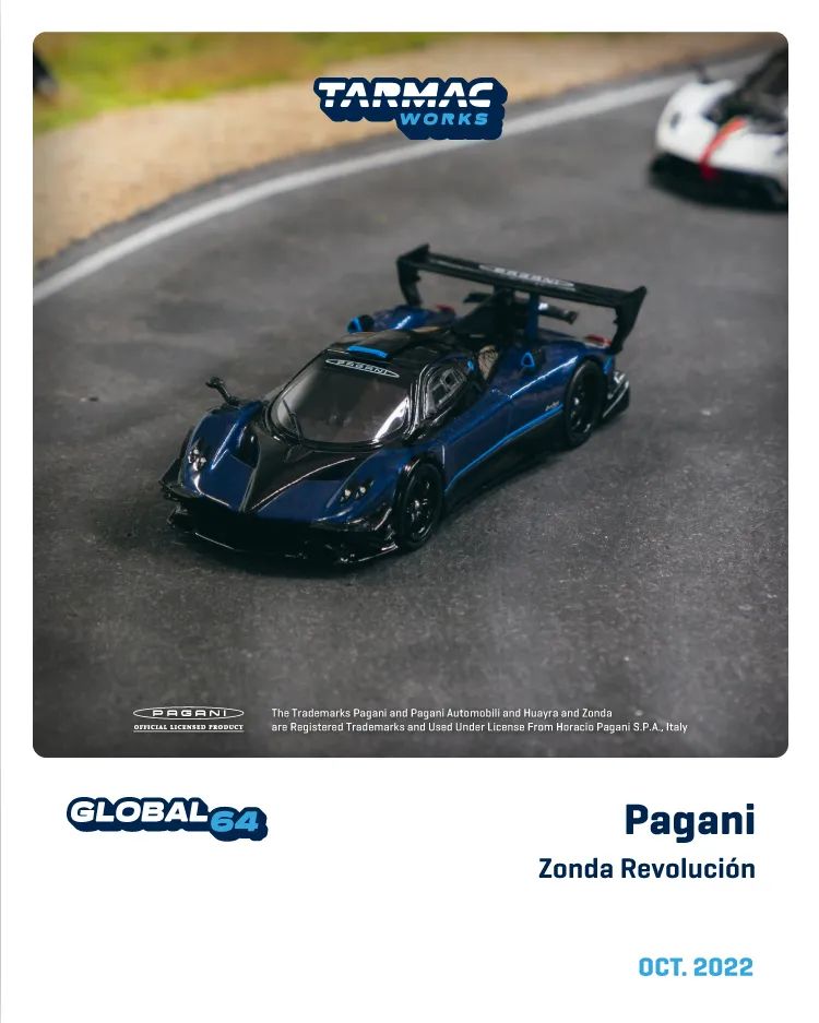 Tarmac Works Pagani Zonda Revolución Blue Metallic1:64 Scale