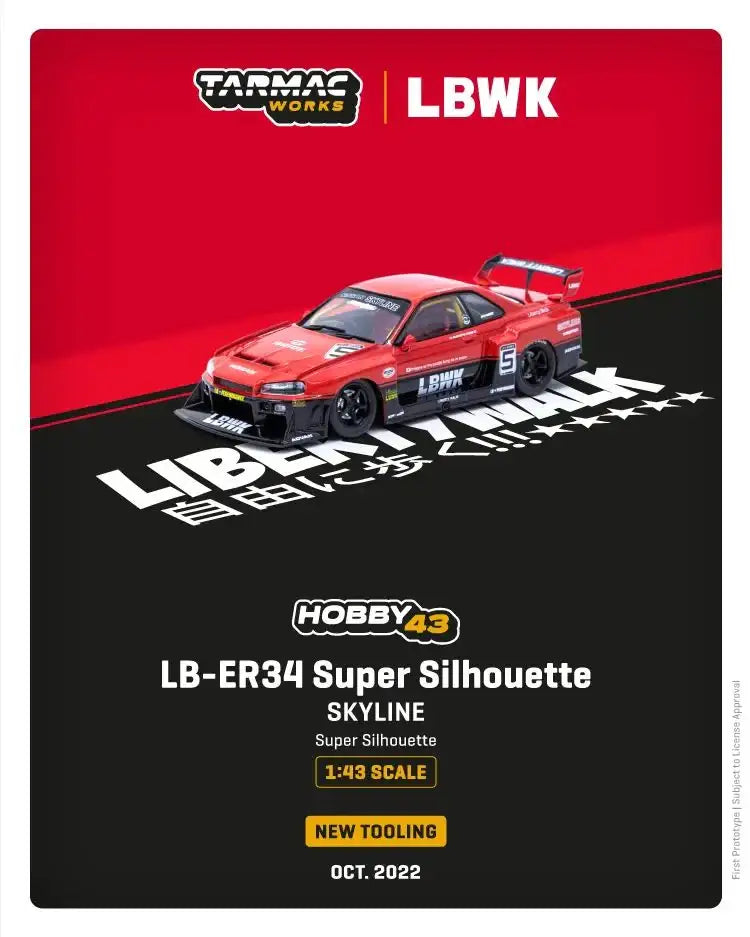 Tarmac Works 1:43 LB-ER34 Super Silhouette SKYLINE, Super Silhouette