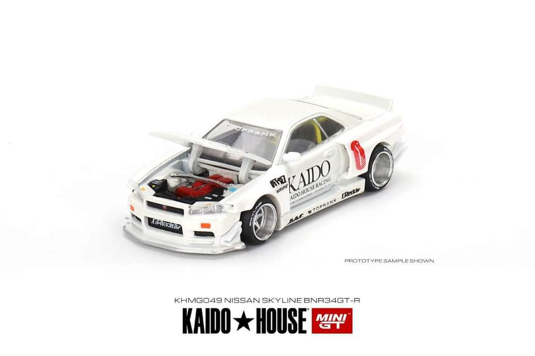 Mini GT Mini GT x Kaido House #48 1:64 Nissan Skyline GT-R R34 V1/V2 V2 White