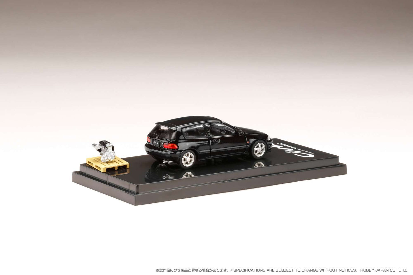 Hobby Japan 1/64 Honda CIVIC Type R (Eg6) SiR-S with Engine Display Model Black Hobby Japan
