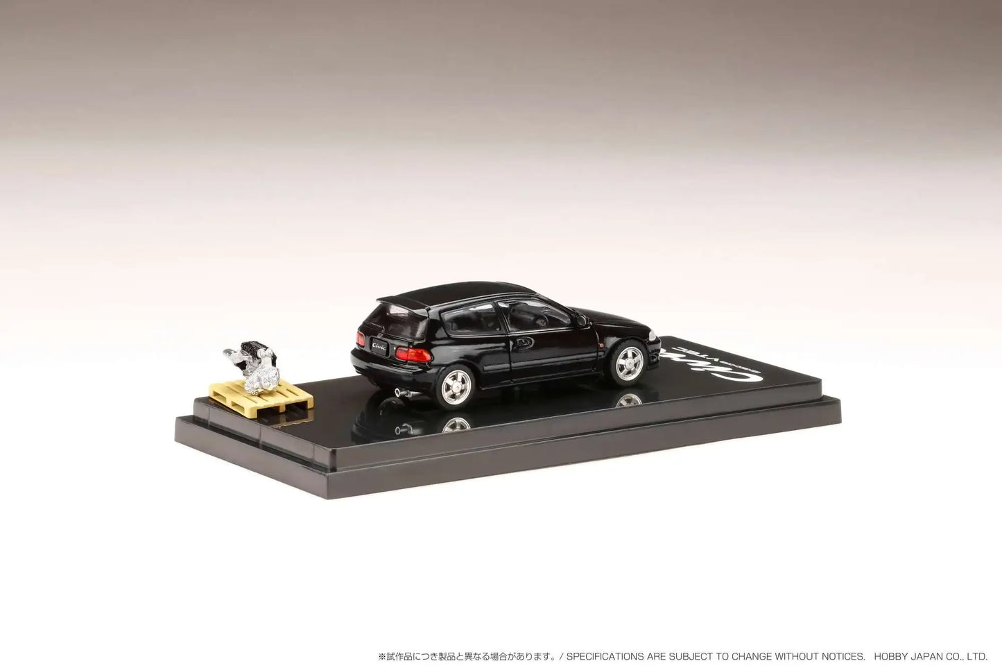 Hobby Japan 1/64 Honda CIVIC Type R (Eg6) SiR-S with Engine Display Model Black