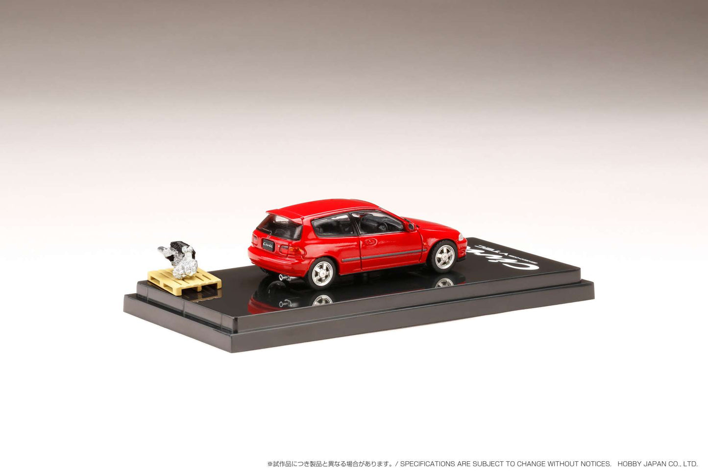 Hobby Japan 1/64 Honda CIVIC Type R (Eg6) SiR-S with Engine Display Model Red Hobby Japan