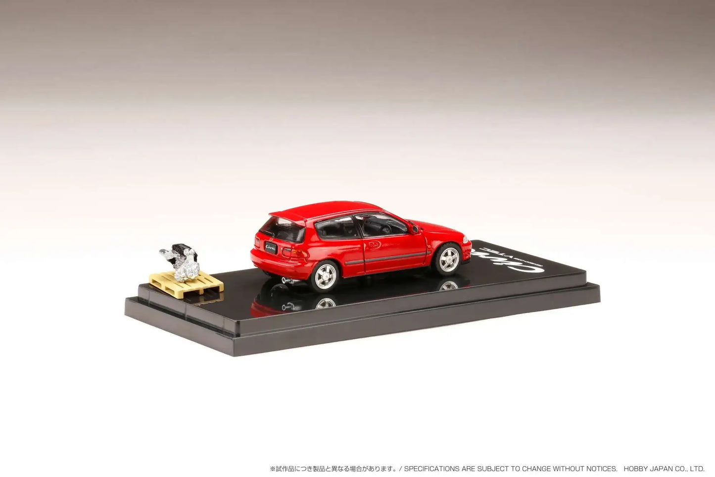 Hobby Japan 1/64 Honda CIVIC Type R (Eg6) SiR-S with Engine Display Model Red