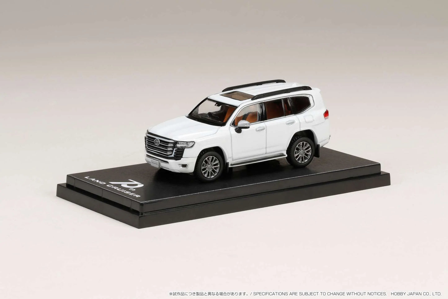 Hobby Japan 1:64 scale Toyota LAND CRUISER (JA300W) ZX PRECIOUS WHITE PEARL (090) / Beige Interior
