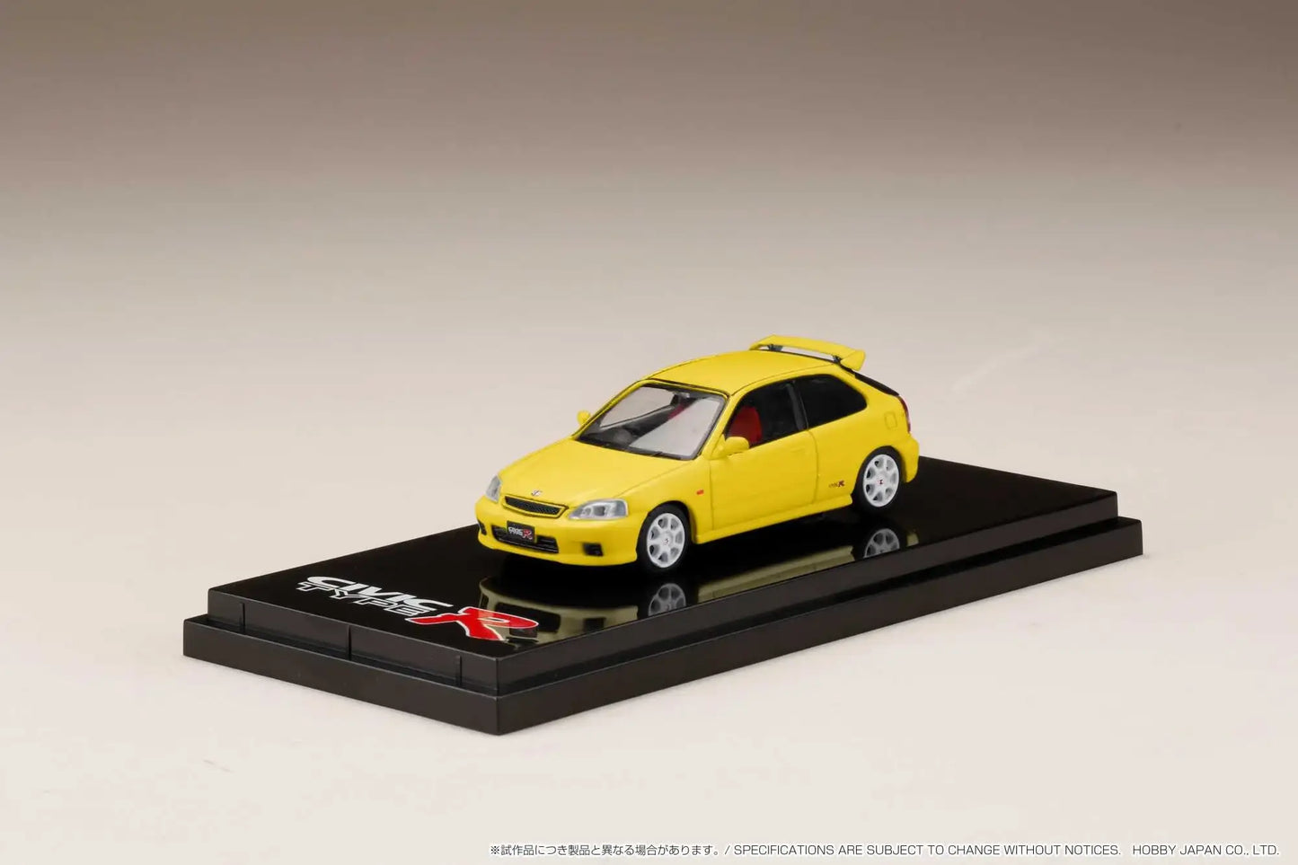 Hobby Japan 1/64 Honda CIVIC TYPER (EK9) with Engine Display Model Yellow