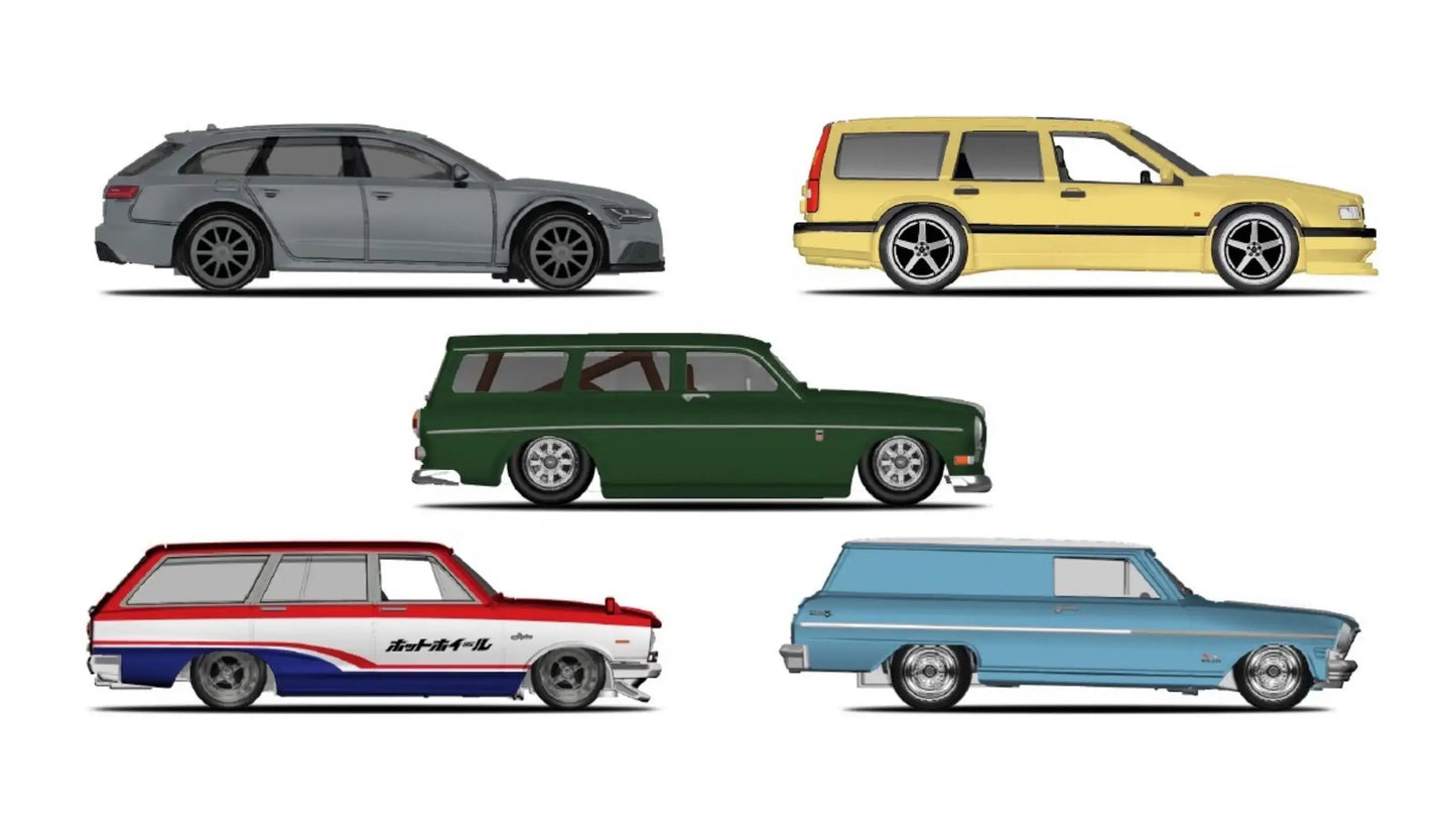 Hot Wheels Car Culture FPY86-954B Fast Wagon Set of 5