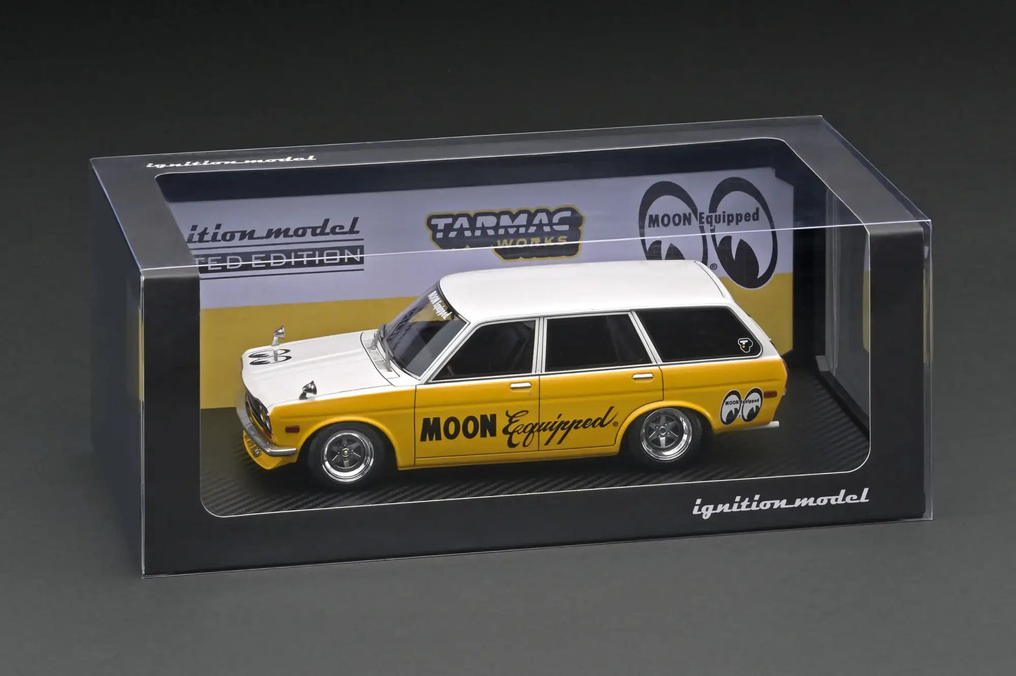 Ignition Model IG3064 Datsun Bluebird (510) Wagon Yellow / White Moon 1:18