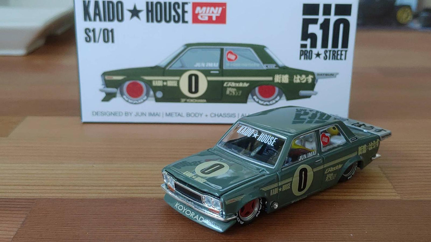 Mini GT x Kaido House 1:64 #001 Datsun 510 Pro Street Green
