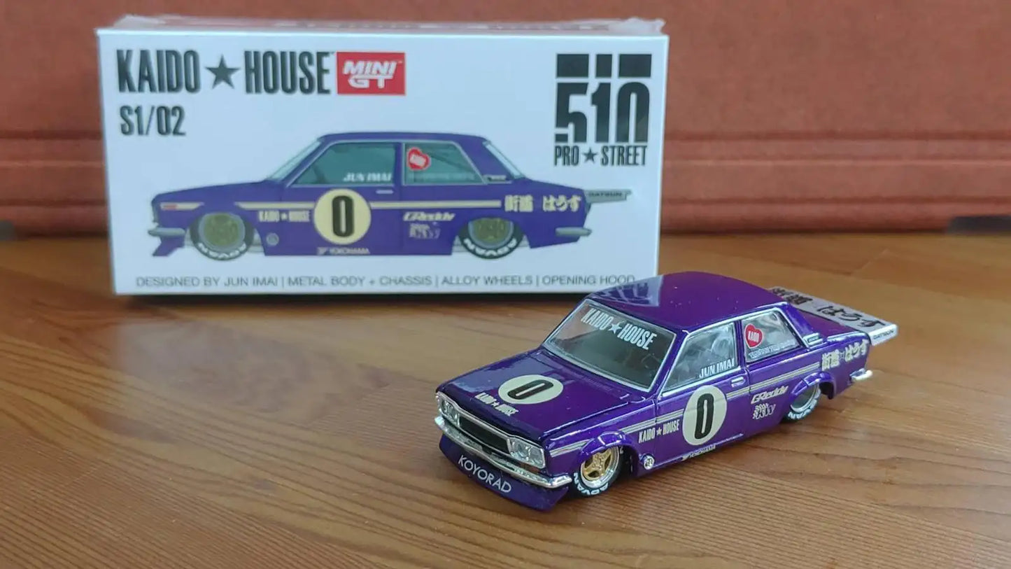 Mini GT Mini GT x Kaido House 1:64 #002 Datsun 510 Pro Street purple