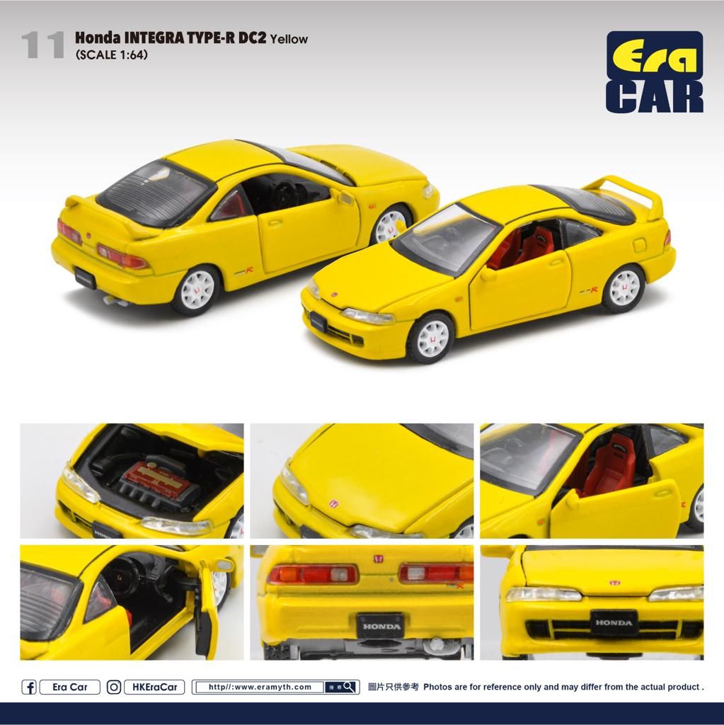 ERA Car #11 Honda Integra TYPE-R DC2 Yellow Scale 1:64 Era Car