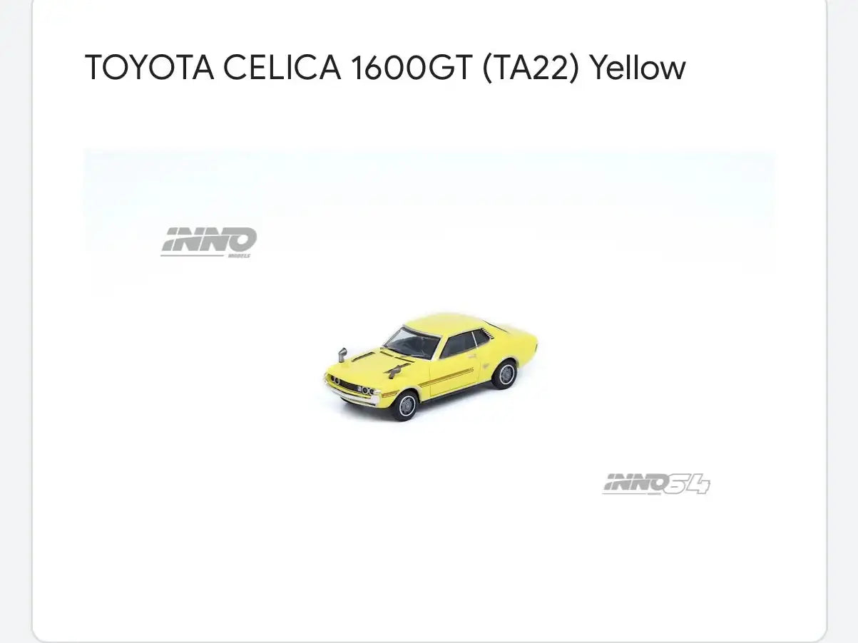 Inno64 Toyota Celica 1600GT TA22 1:64 Scale Yellow