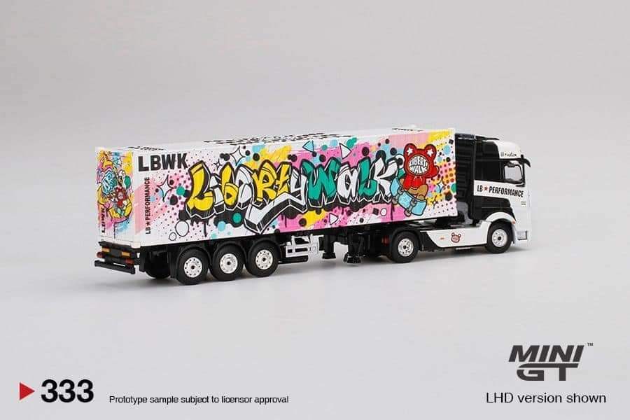 Mini GT MINI GT #333 1/64 Mercedes-Benz Actros LBWK w/Car Carrier
